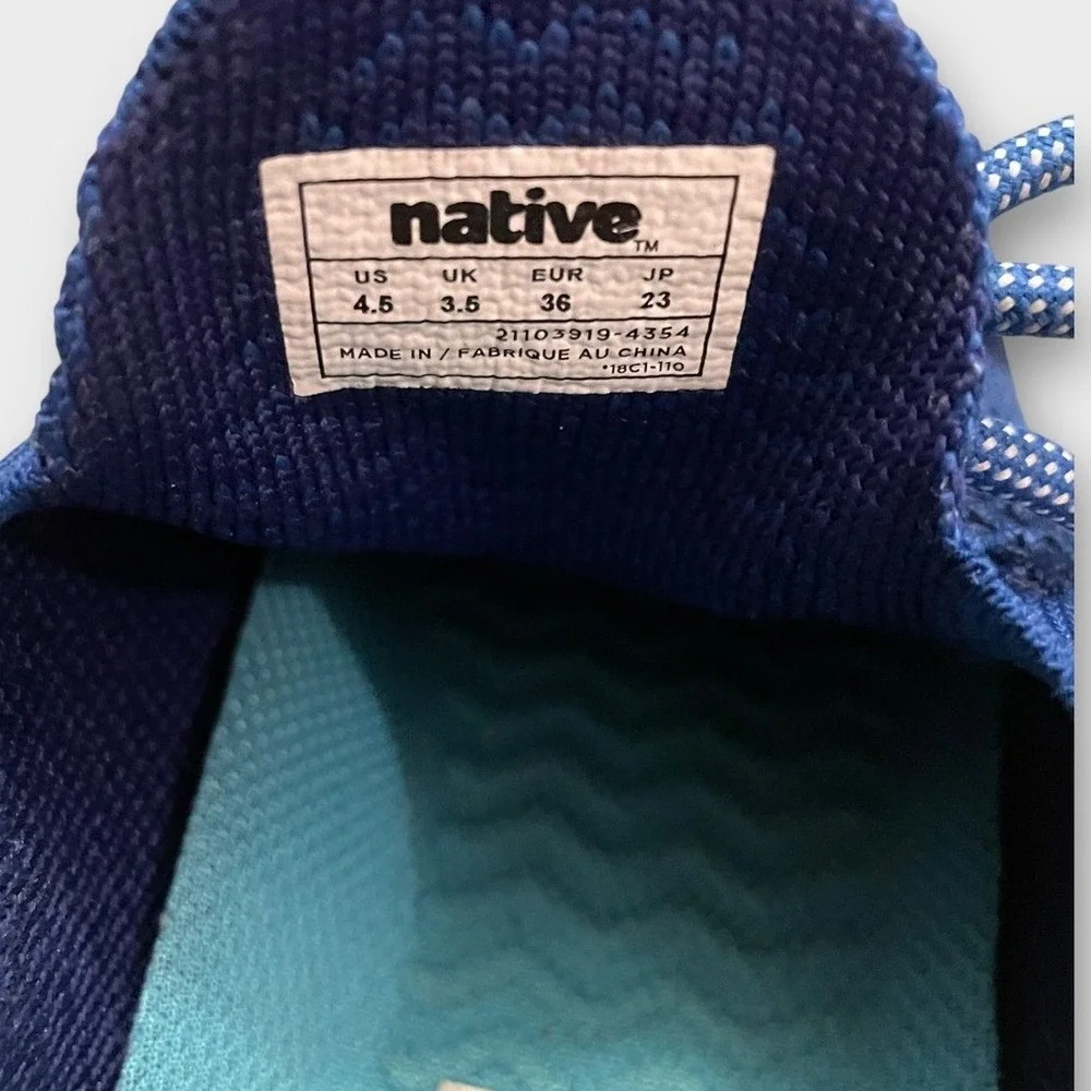 Native Shoes‎ AP Mercury Navy Liteknit Lace Up Sneakers Unisex Youth 4.5 Outdoor